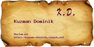 Kuzman Dominik névjegykártya